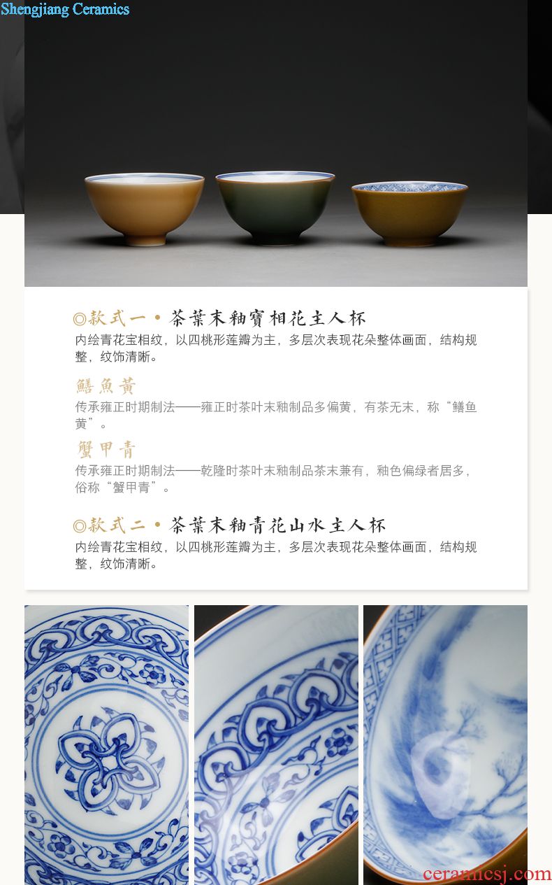 The three frequently small jingdezhen ceramic sample tea cup master cup single cup tea cups hand-painted chrysanthemum patterns S43007