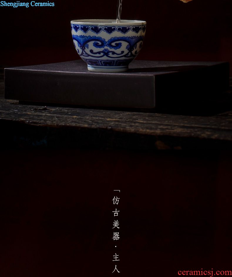 Holy big ceramic tureen hand-painted porcelain cups fukuyama ShouHai only three cups of tea bowl full manual of jingdezhen tea service