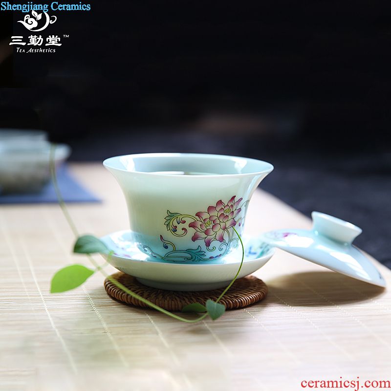The three regular white porcelain little teapot tea ware jingdezhen ceramic kung fu tea compose ball pot sweet white glaze mini single pot