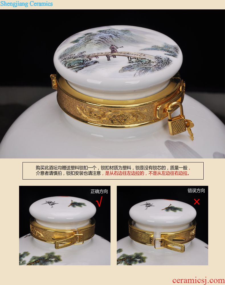 Jingdezhen ceramic antique wine jar sealing it home 10 jins of 50 pounds to wine bubble medicine wine liquor jugs