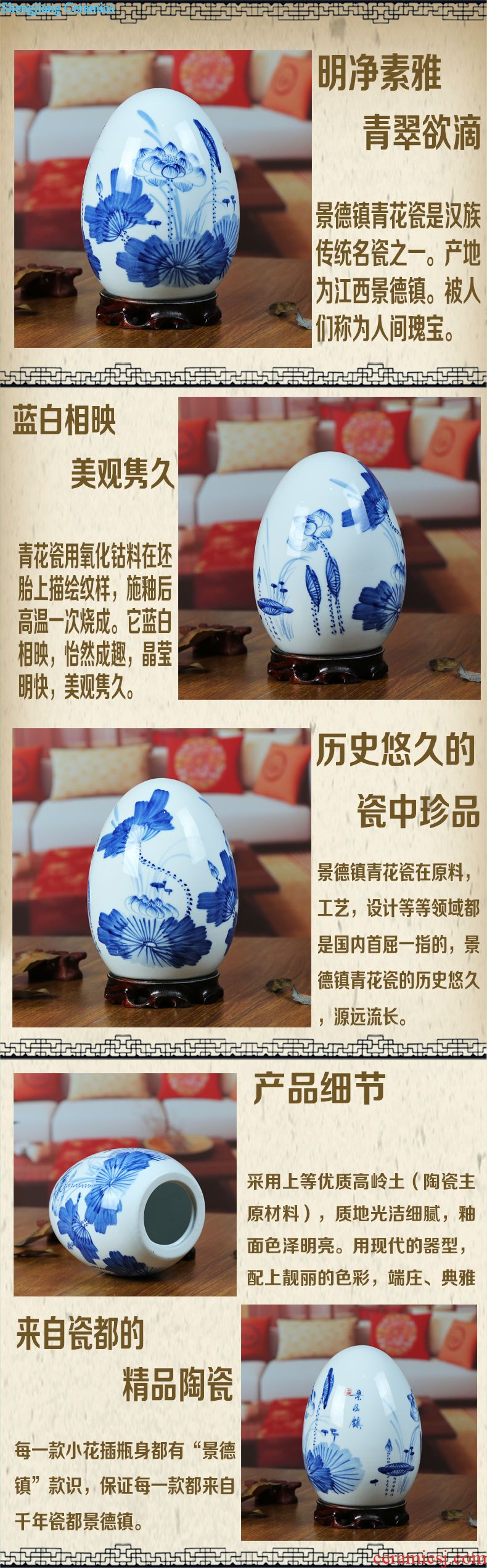 Open the slice of jingdezhen ceramics plain tricolour vase modern home sitting room adornment is contracted place decoration handicraft