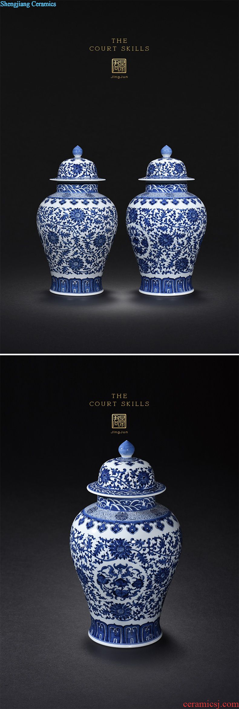 Hand-painted JingJun jingdezhen ceramics powder enamel vase furnishing articles sitting room decoration home decoration arts and crafts