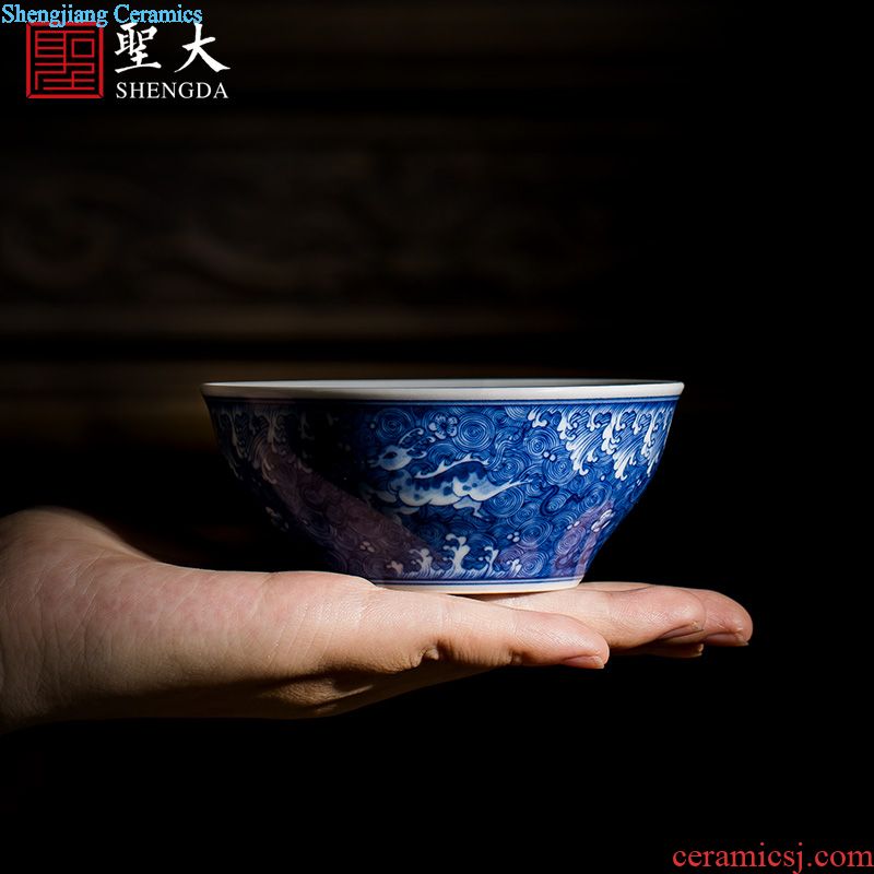 Holy big teapot hand-painted ceramic kung fu pastel smoke water boat little teapot teapot pure manual of jingdezhen tea service