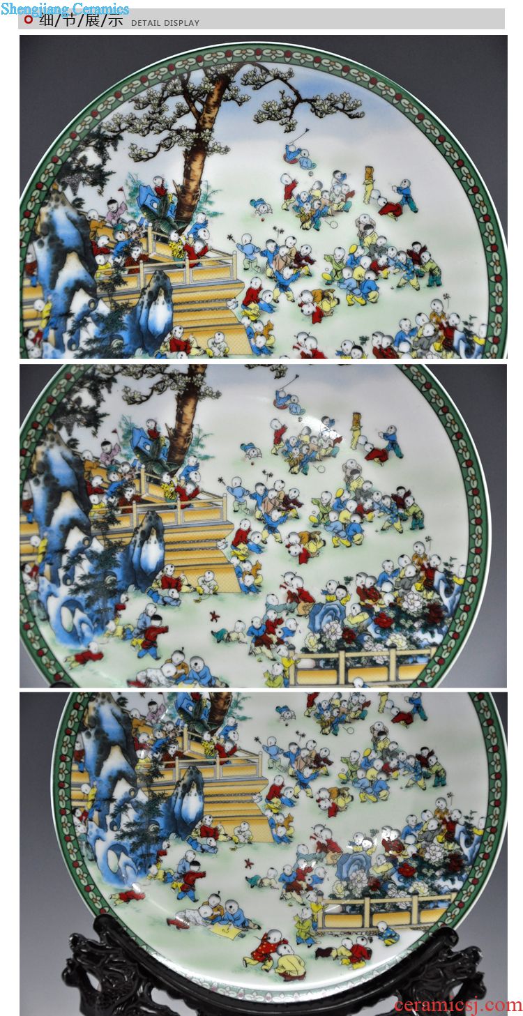 Jingdezhen blue and white contracted and contemporary adornment ornament porcelain ceramic decoration hanging dish furnishing articles porcelain suits
