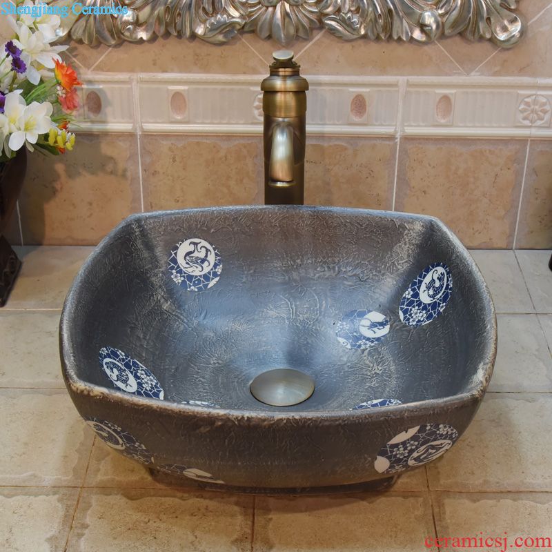 Jingdezhen JingYuXuan ceramic wash basin stage basin sink art basin basin anise diamond