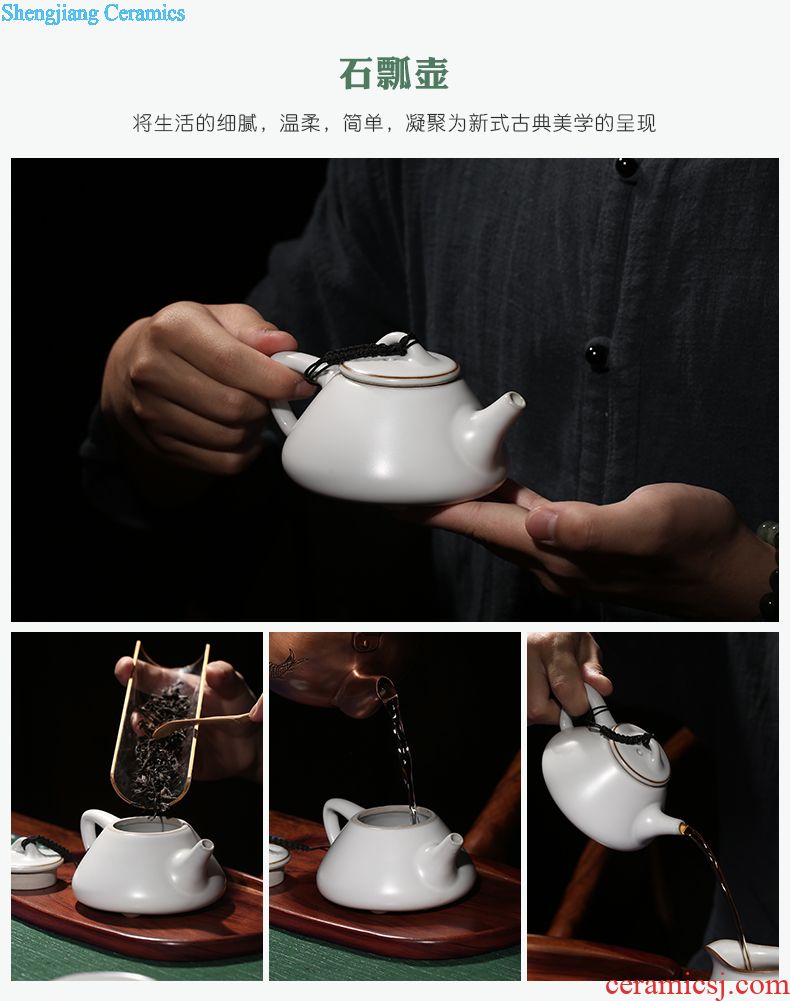 Three frequently hall your kiln xi shi pot kept the teapot household large single pot of jingdezhen ceramic tea teapot