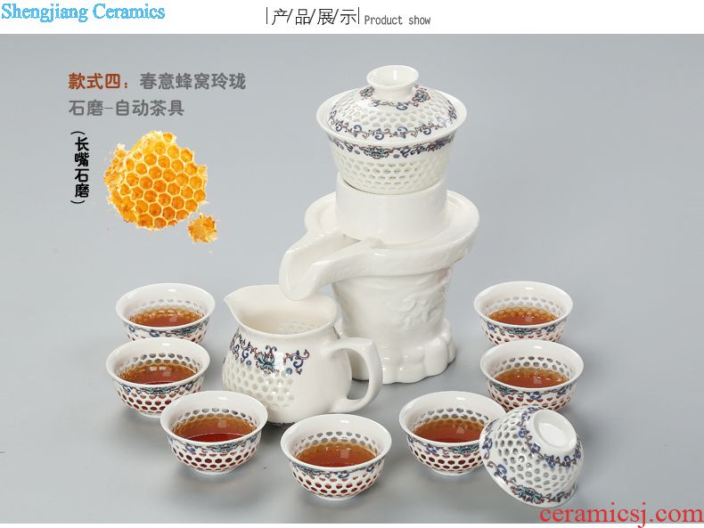 Is young, a complete set of longquan celadon ceramic kung fu tea tea set teapot carp tea cup with tea