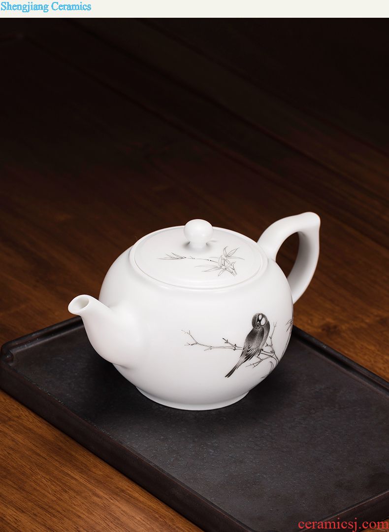 JingJun Jingdezhen ceramics hand-painted pastel wisteria Manual sample tea cup kung fu tea set tea cups