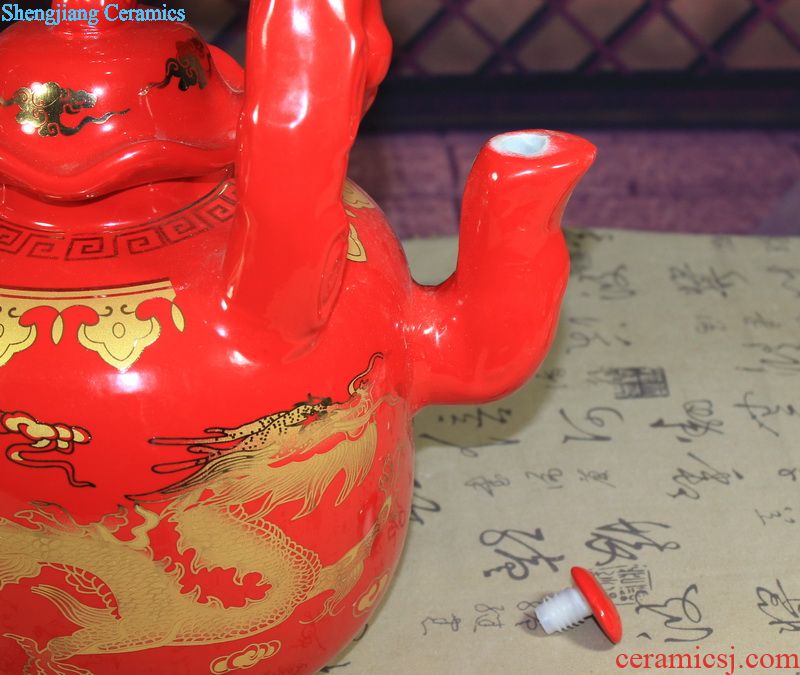 Ceramic bottle 1 catty put empty bottles home wine jar of jingdezhen ceramics decoration bottles
