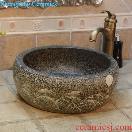 JingYuXuan jingdezhen ceramic art basin stage basin sinks the sink basin small oval chrysanthemum