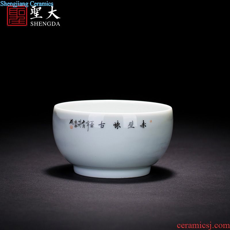 St the ceramic kung fu tea master cup hand-painted pastel work peony grains sample tea cup full of jingdezhen tea cup