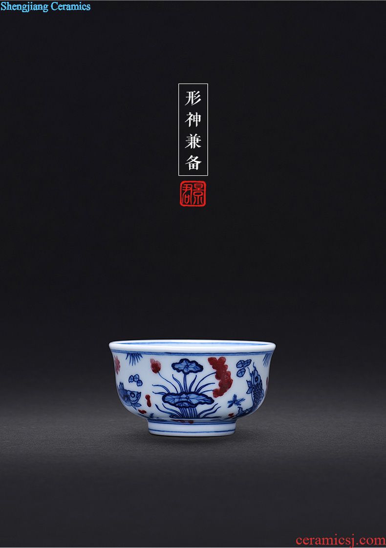 JingJun colored enamel cup of jingdezhen ceramic masters cup single cup your kiln kung fu tea set hand-painted zodiac personal cup