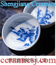 Holy big kung fu tea sample tea cup pure hand-painted porcelain of jingdezhen ceramic tea set manually master cup gift boxes