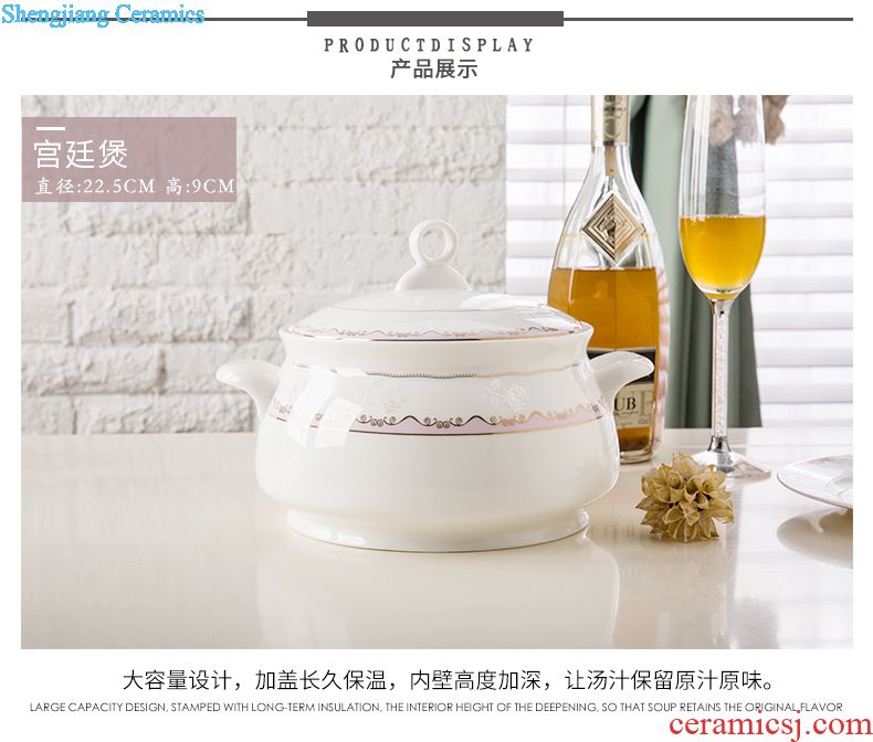 Jingdezhen dishes 56 head of high-grade ceramics tableware gift set western European bone porcelain tableware suit household