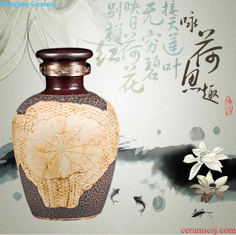 Archaize ceramic jars the general pot of 20 jins with leading wine bubble jars bottle it jingdezhen archaize jars