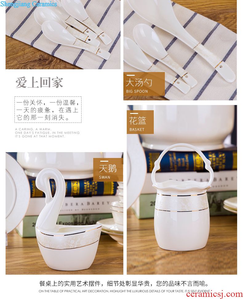 Insulation porcelain fu ji bowl of jingdezhen ceramic bowl ou bowl dish dish western-style food tableware dish bowl household composition