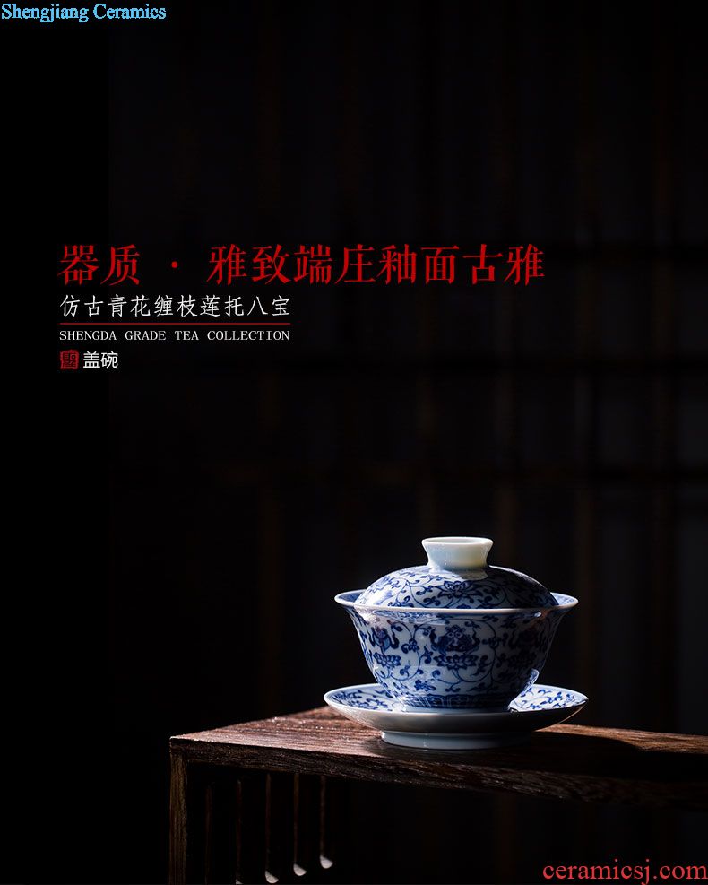 Holy big ceramic kung fu masters cup hand-painted porcelain cups flower in delight waist cup all hand of jingdezhen tea service
