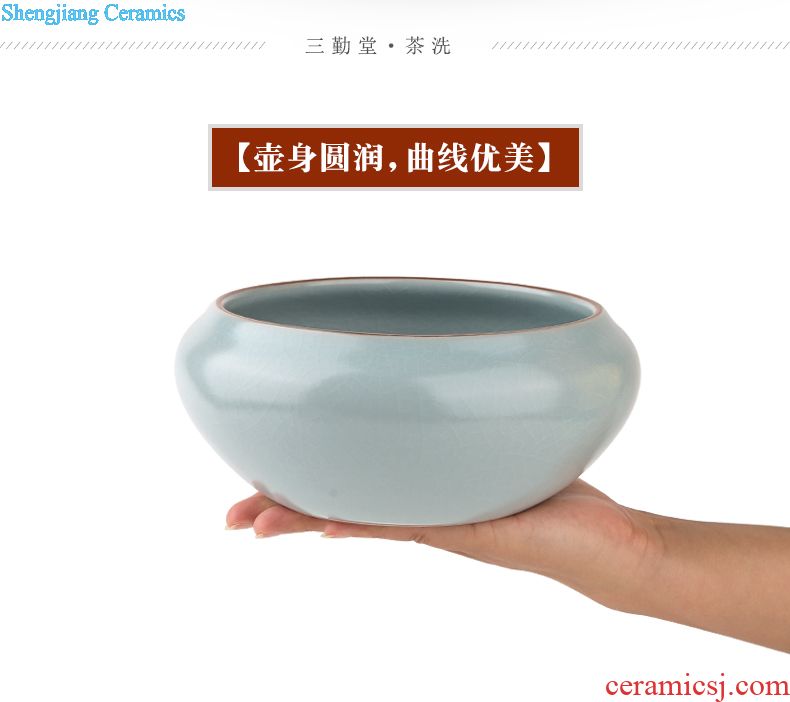 Three frequently hall tea wash bath jingdezhen ceramic household kung fu tea set parts water jar wash cup bowl S71011