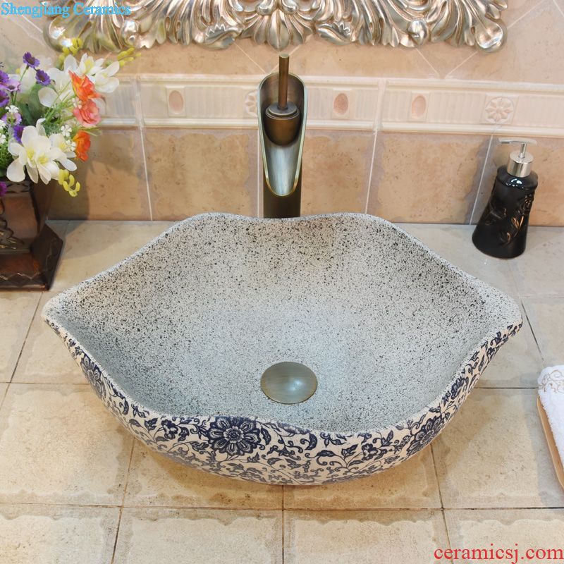 Jingdezhen ceramic lavatory basin stage basin art square JingYuXuan in carving style of the sink