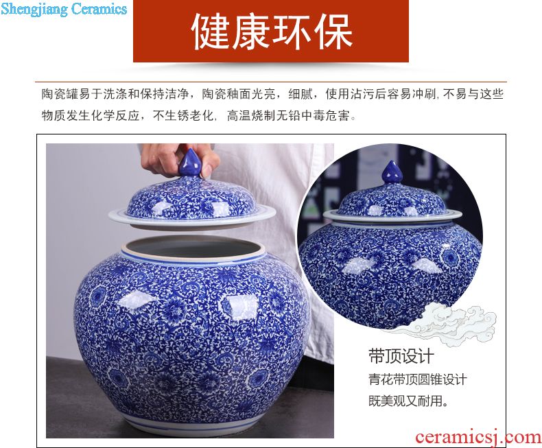 Jingdezhen ceramic new Chinese style interior vase sitting room hotel landing big vase furnishing articles home decoration