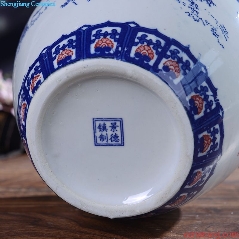 Jingdezhen ceramic 5 jins of 10 jins bottle jars wine storage sealed medicine five jin wine jar of wine collection