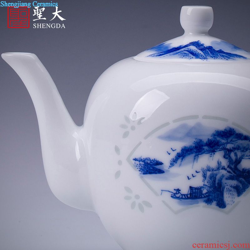 Holy big ceramic kung fu masters cup hand-painted porcelain cups water lotus pattern sample tea cup manual of jingdezhen tea service