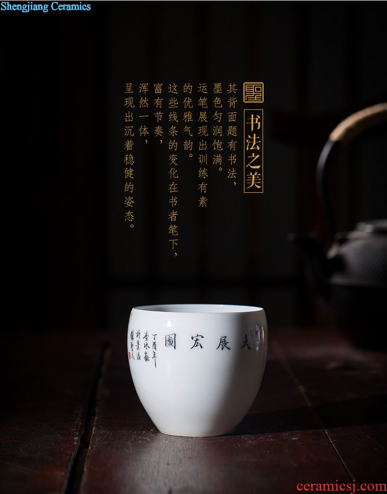 St the ceramic masters cup hand-painted heavy color ink features individual cup of jingdezhen blue water pure manual kung fu tea cups