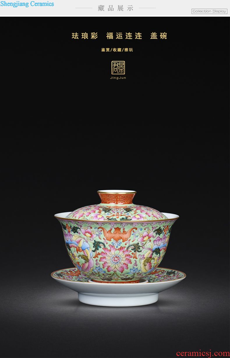 JingJun jingdezhen ceramics pure manual hand-drawn characters blue-and-white kung fu tea sample tea cup noggin masters cup