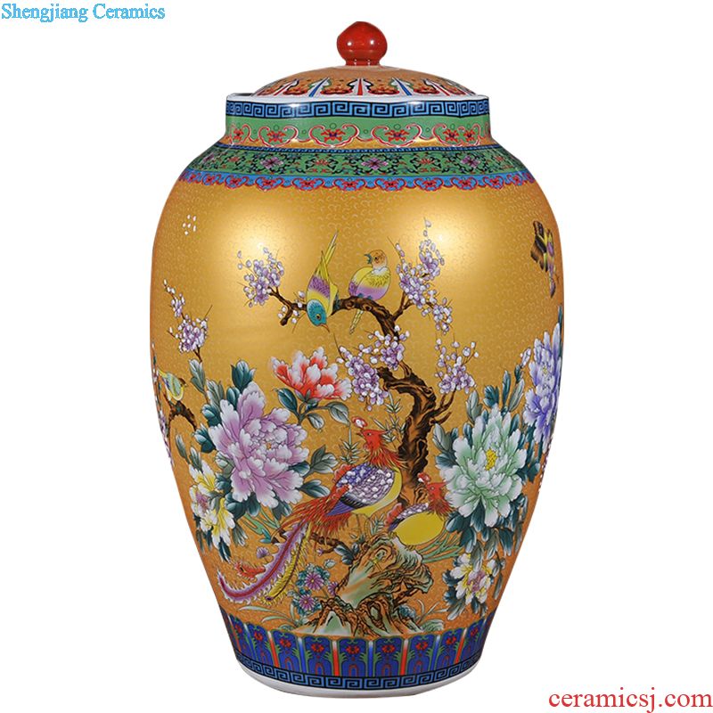 Jingdezhen ceramic bottle hand-painted jars 10 jins seal dip jugs thickening lead-free wine bottles
