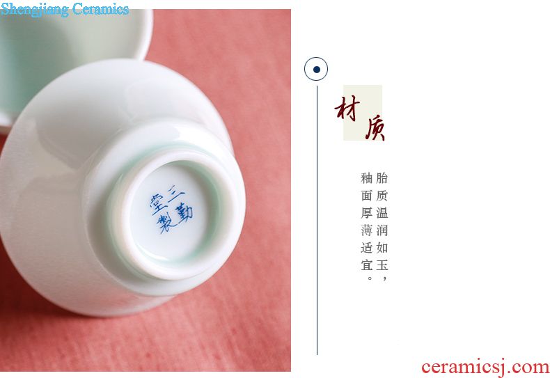 Three frequently masters cup Jingdezhen ceramic cups kung fu tea bucket cup sample tea cup tea cup S42186
