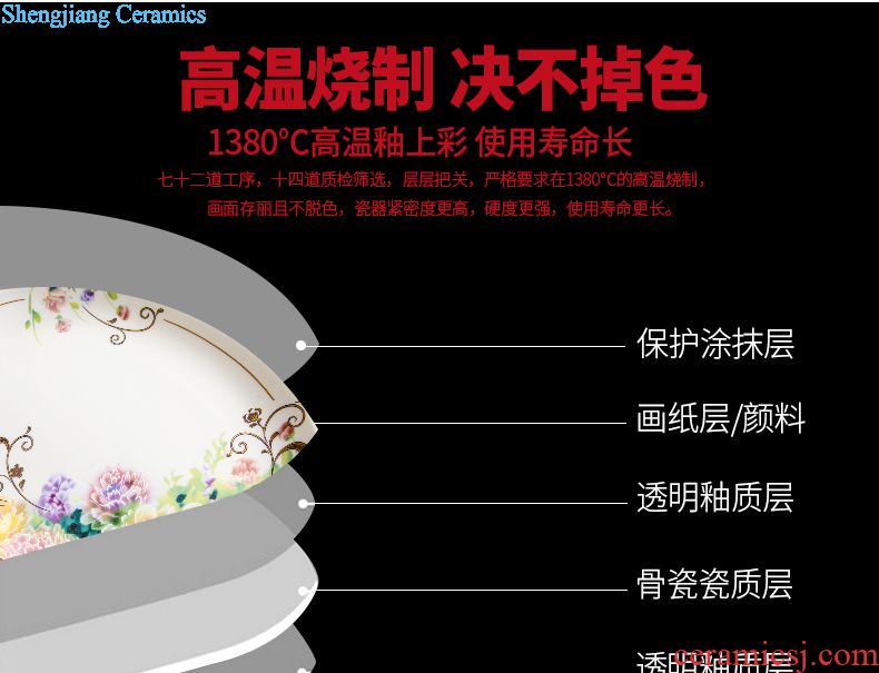 Dishes suit of jingdezhen ceramic tableware ikea Chinese style originality bone porcelain bowl of Korean tableware wedding housewarming gift