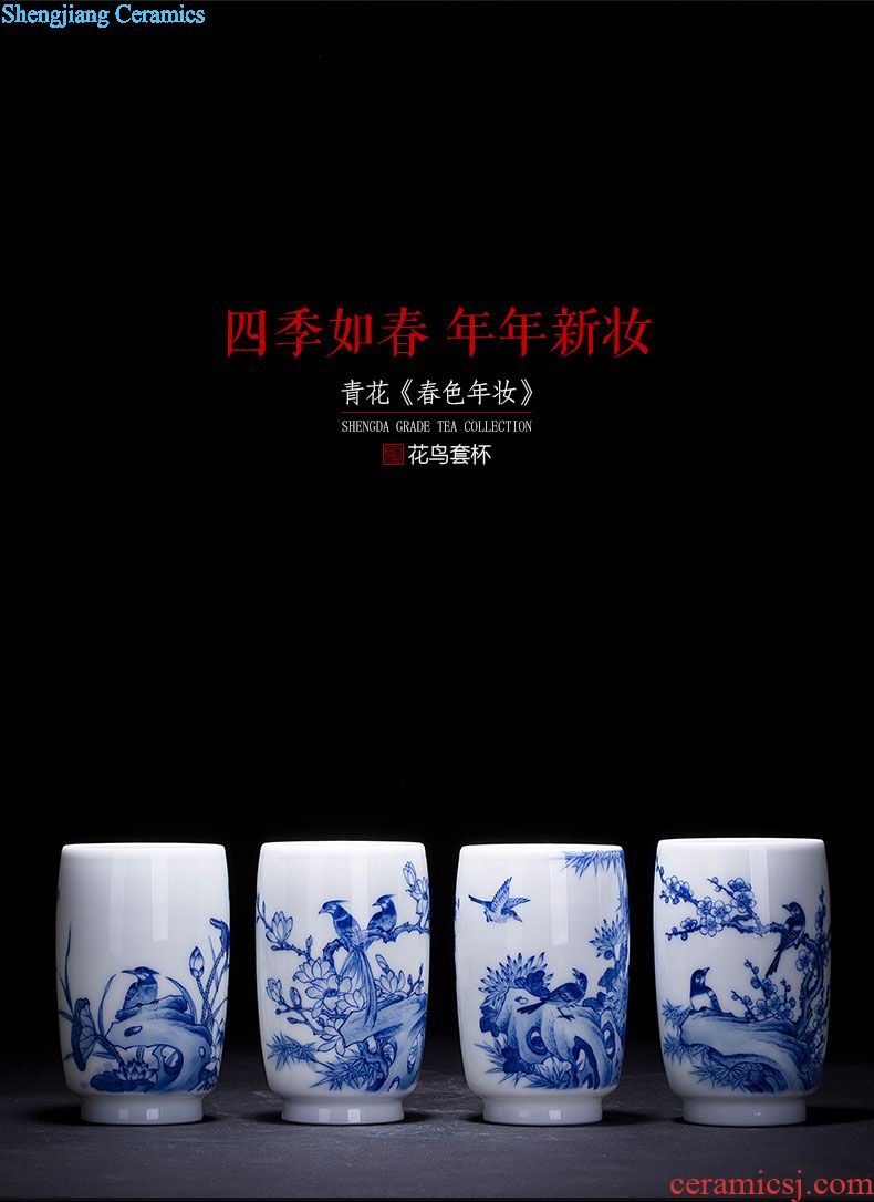 The big ceramic curios Seiko archaize Sue linen from qing Ming yongle heart cup Jingdezhen porcelain tea cups