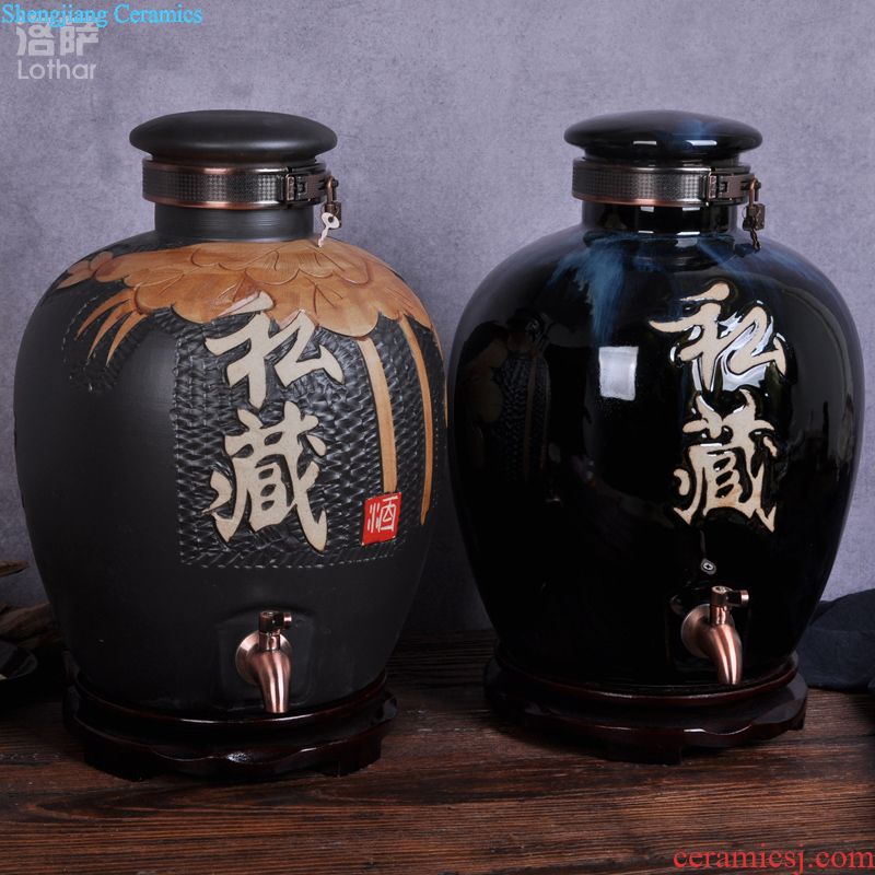 Jingdezhen ceramic bottle sealed jars 1 catty empty wine bottle liquor gift household small jar with gift box