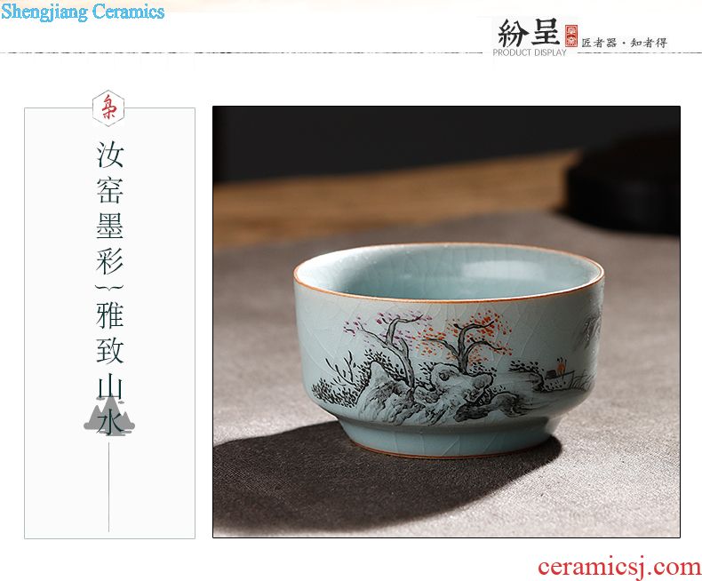 Jingdezhen tea set single glass ceramic cups of tea light colored enamel hand-painted kung fu master cup sample tea cup individual cup