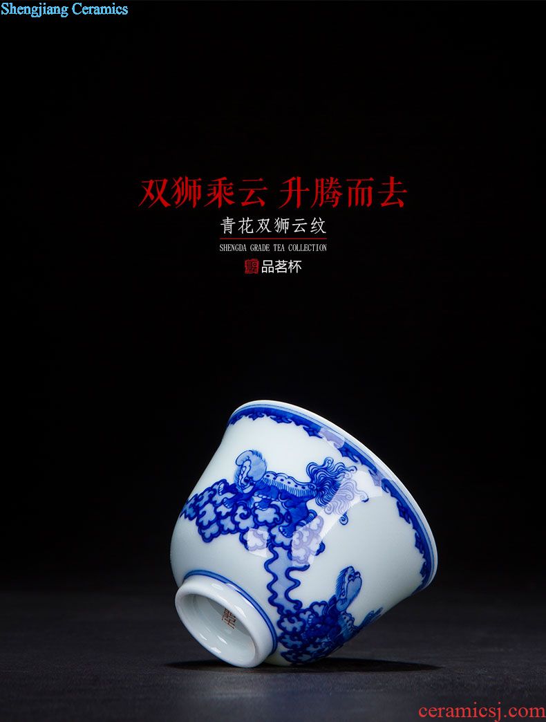 St large ceramic tureen teacups hand-painted new color landscape three cups of tea bowl full manual jingdezhen kung fu tea set