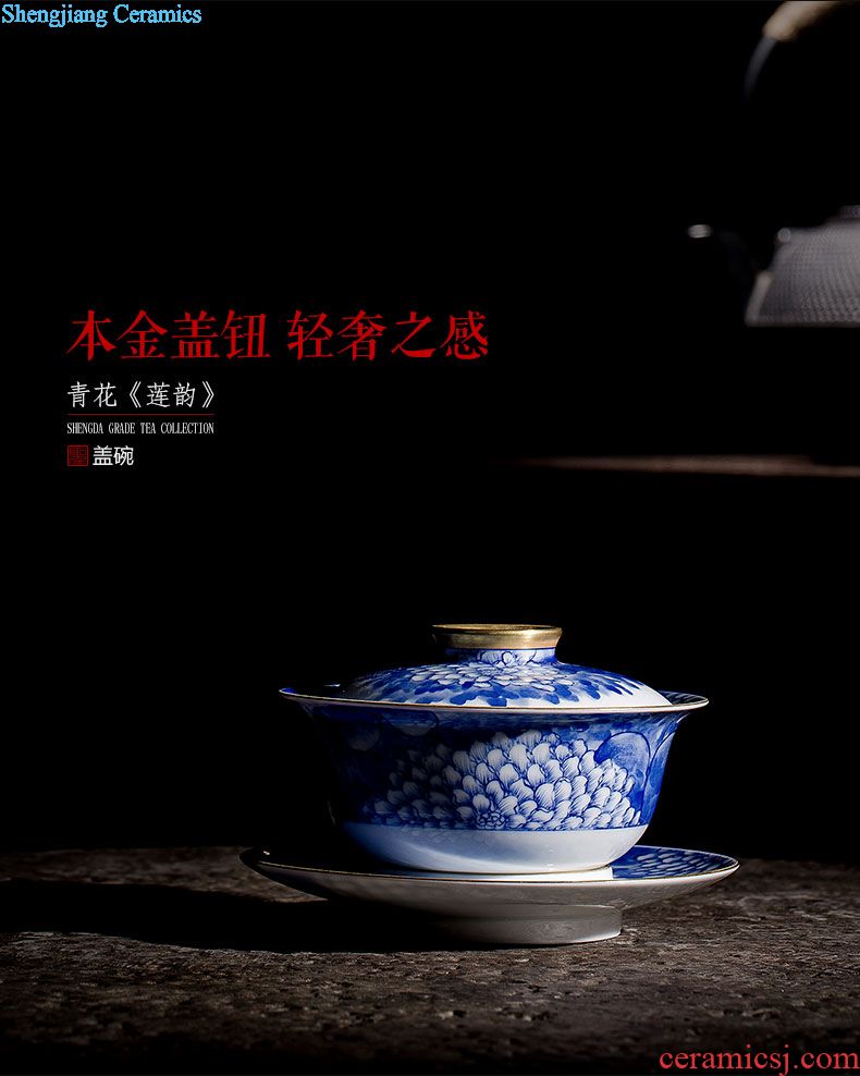 Holy big ceramic kung fu masters cup antique hand-painted porcelain cups sample tea cup all hand jingdezhen tea cup