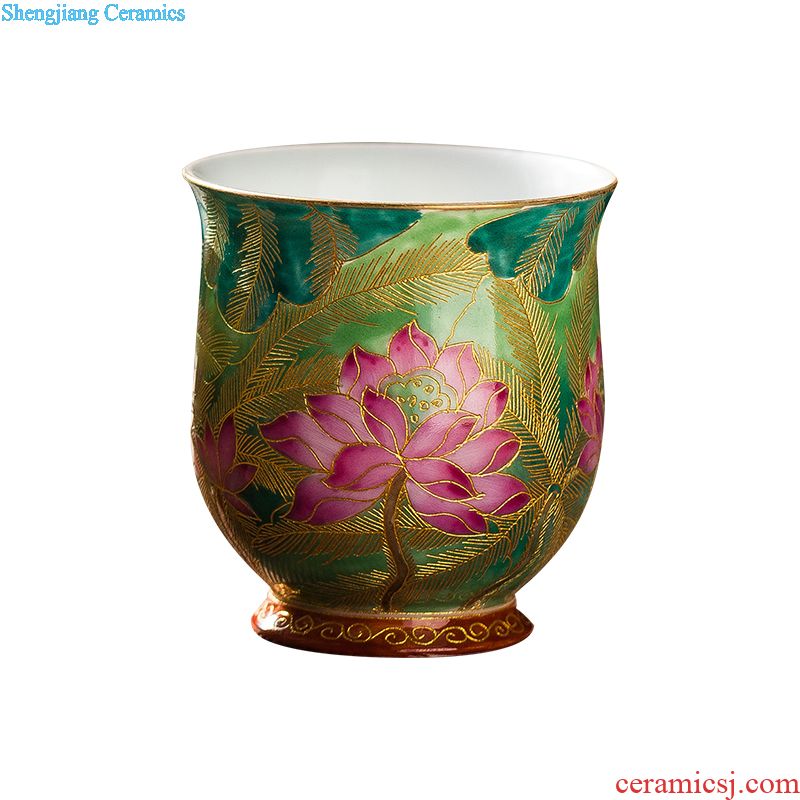 Jingdezhen hand-painted powder enamel ceramic teapot tea teapot Kung fu tea set little teapot tea accessories