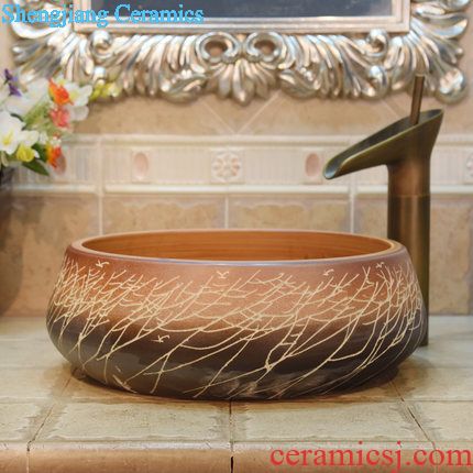 JingYuXuan jingdezhen ceramic lavatory basin basin art on the sink plating gold lotus flower sea