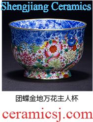 Master sample tea cup cup of jingdezhen blue and white color bucket archaize ceramic hand-painted chicken cylinder cup all hand kung fu tea cups