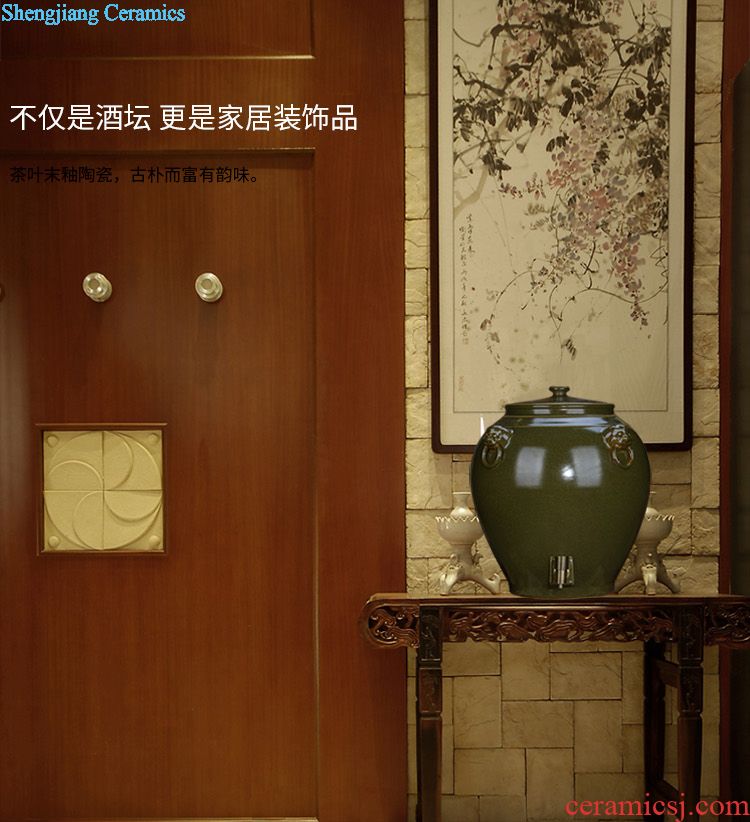 Liquor jar of archaize ceramic wine jar sealing 20 jins 10 jins 50 bottles of jingdezhen pot brewing cylinder household