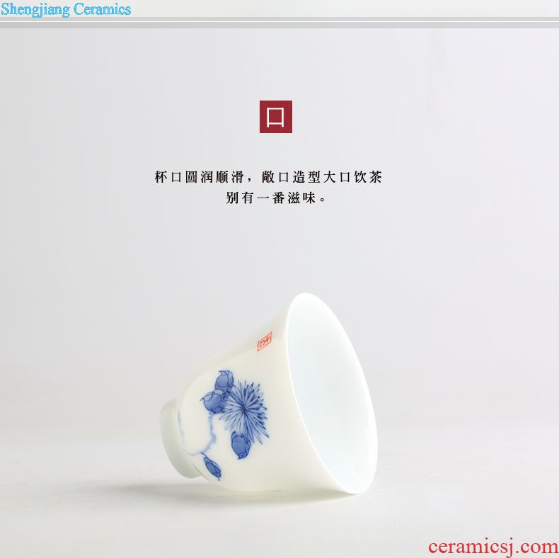 Three frequently ceramic cups Jingdezhen kung fu tea set celadon hand-painted sample tea cup tea cup small porcelain cups