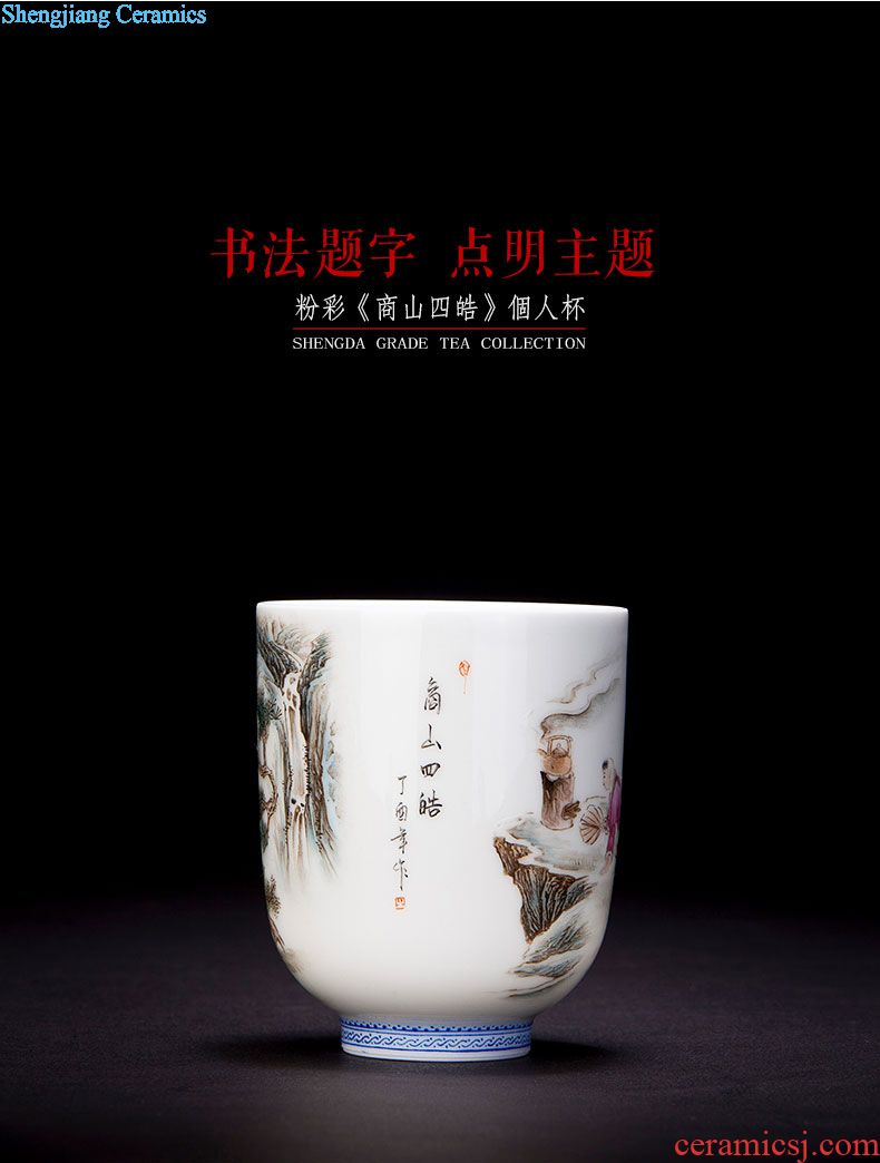 The big hand archaize ceramic masters cup jingdezhen blue and white wear branch PND tail-on grain sample tea cup kung fu tea cups