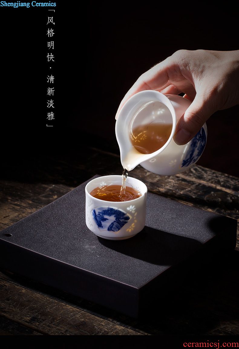 Holy big ceramic kung fu masters cup hand-painted porcelain cups water lotus pattern sample tea cup manual of jingdezhen tea service