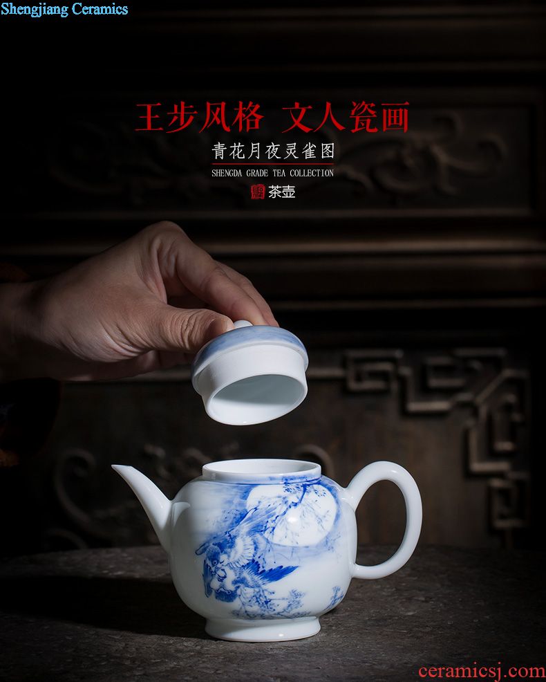 Santa jingdezhen ceramic hand-painted heavy industry famille rose in the spring of singing teapot all hand kung fu tea flower pot