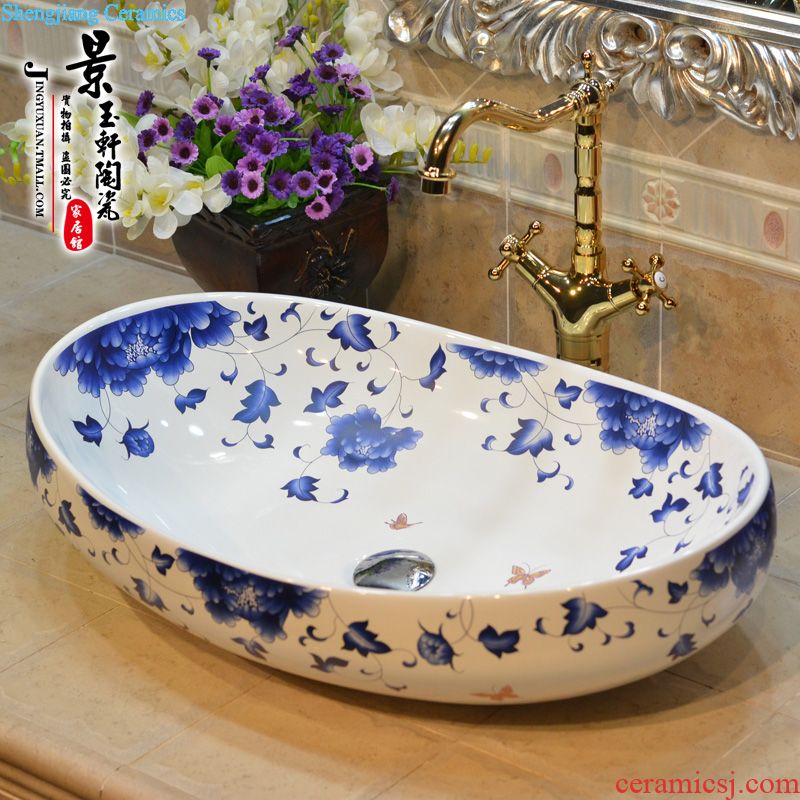 Jingdezhen JingYuXuan ceramics Yellow thread within metal glaze Art basin of the basin that wash a face wash basin