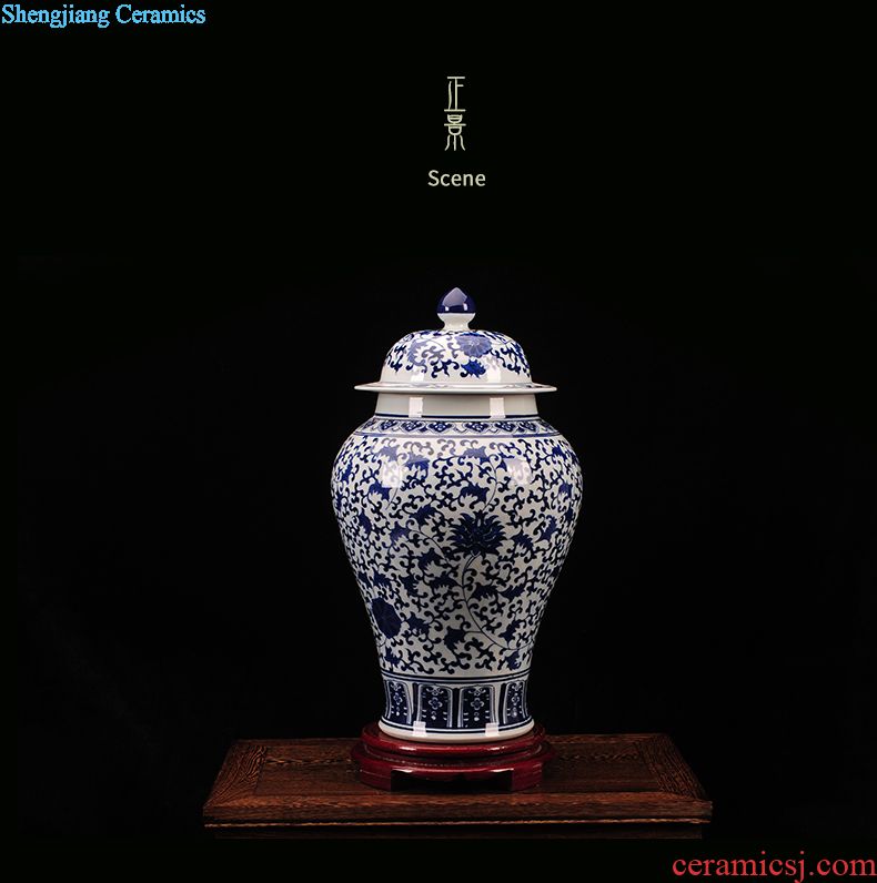 Jingdezhen ceramic Chinese red vase furnishing articles home decoration new Chinese flower arranging bottle porcelain arts and crafts