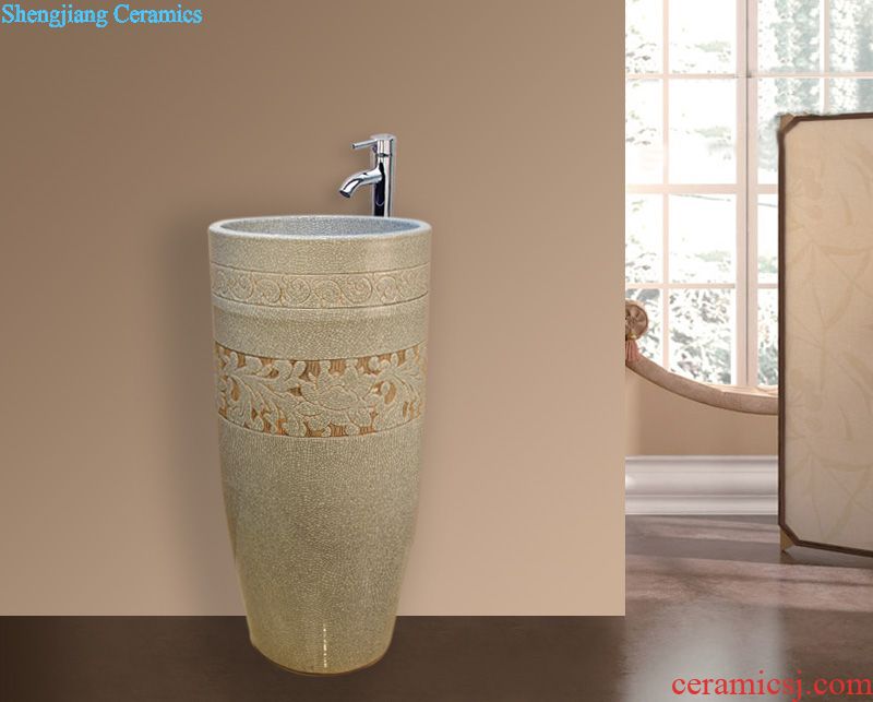 JingYuXuan jingdezhen ceramic lavatory sink basin basin art stage admiralty brown reed field