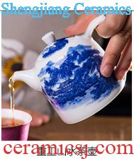 Kung fu master ceramic cups cup hand-painted scenery sample tea cup full of blue and white porcelain tea cups of jingdezhen tea service by hand
