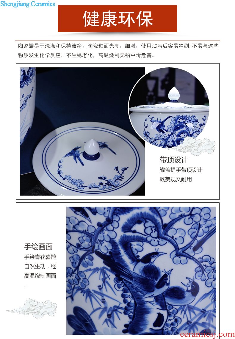 Jingdezhen ceramics tea cake caddy large seal decorative pot sitting room household act the role ofing is tasted snack jars