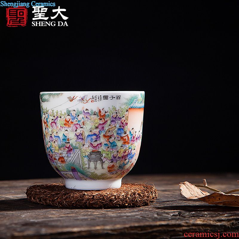 Santa jingdezhen ceramic handmade tea cups hand-painted pastel twelve gold hair pin set of a dream of red mansions cup fragrance-smelling cup